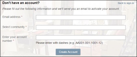 Create Account Screen